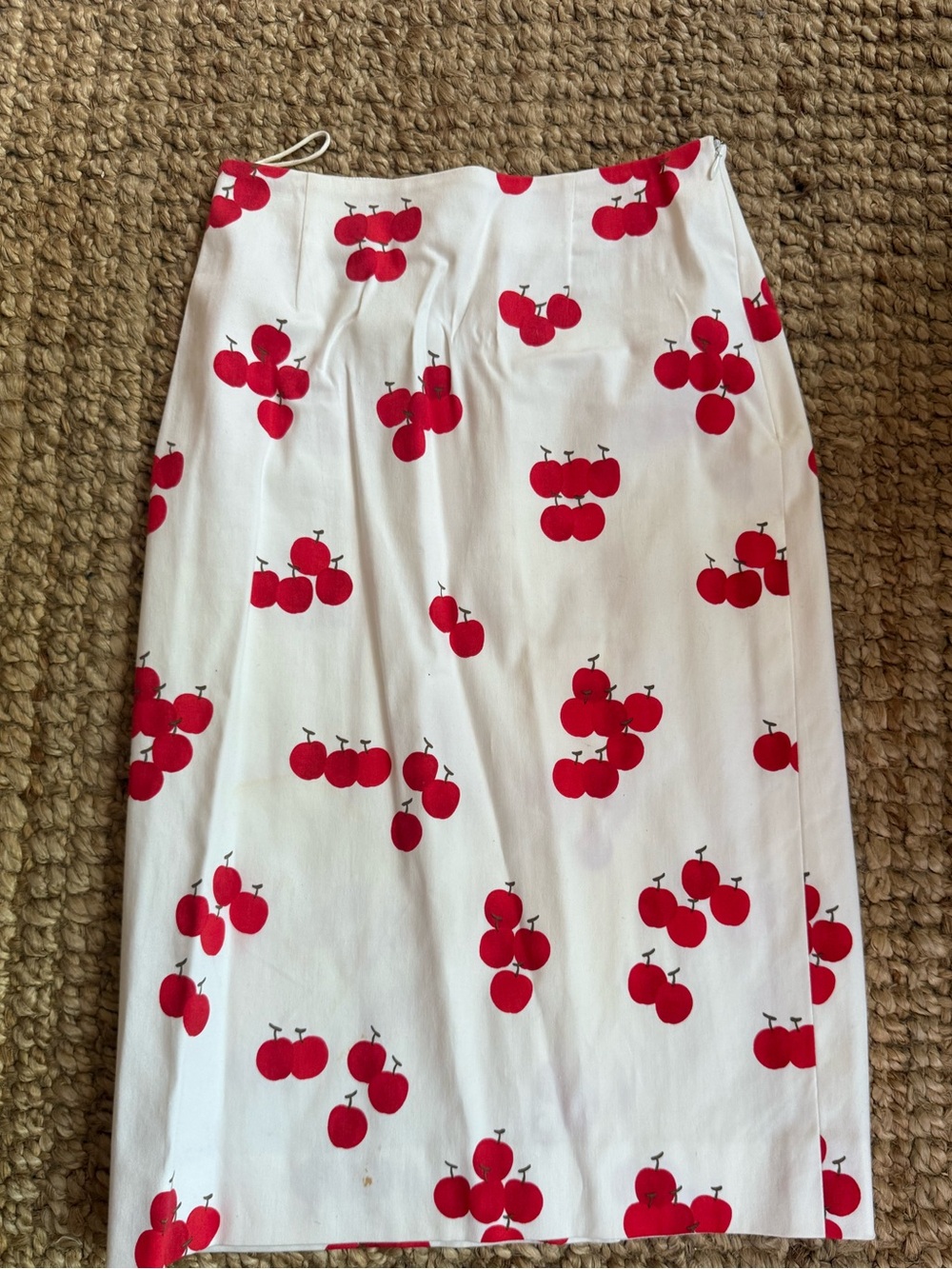 Vintage Moschino Cherry Print Pencil Skirt